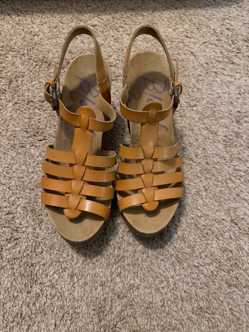 Blowfish Tan Woven Slingback Sandals